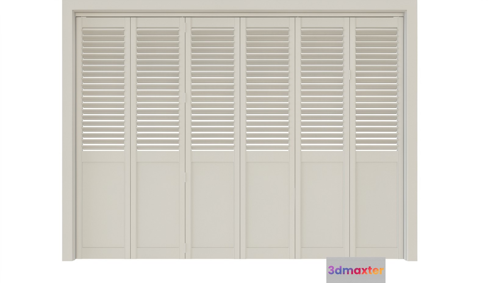 White Sliding Closet Doors 3D Model - 23195 - VRAY Render