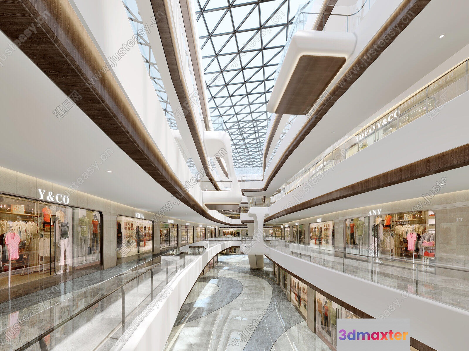 A Modern Shopping Mall 3D Model - 13822 - CORONA Render