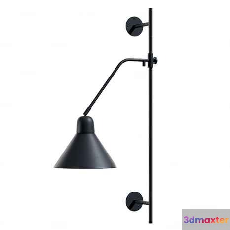 A Black Metal Wall Light 3D Model - 1416 - CORONA Render