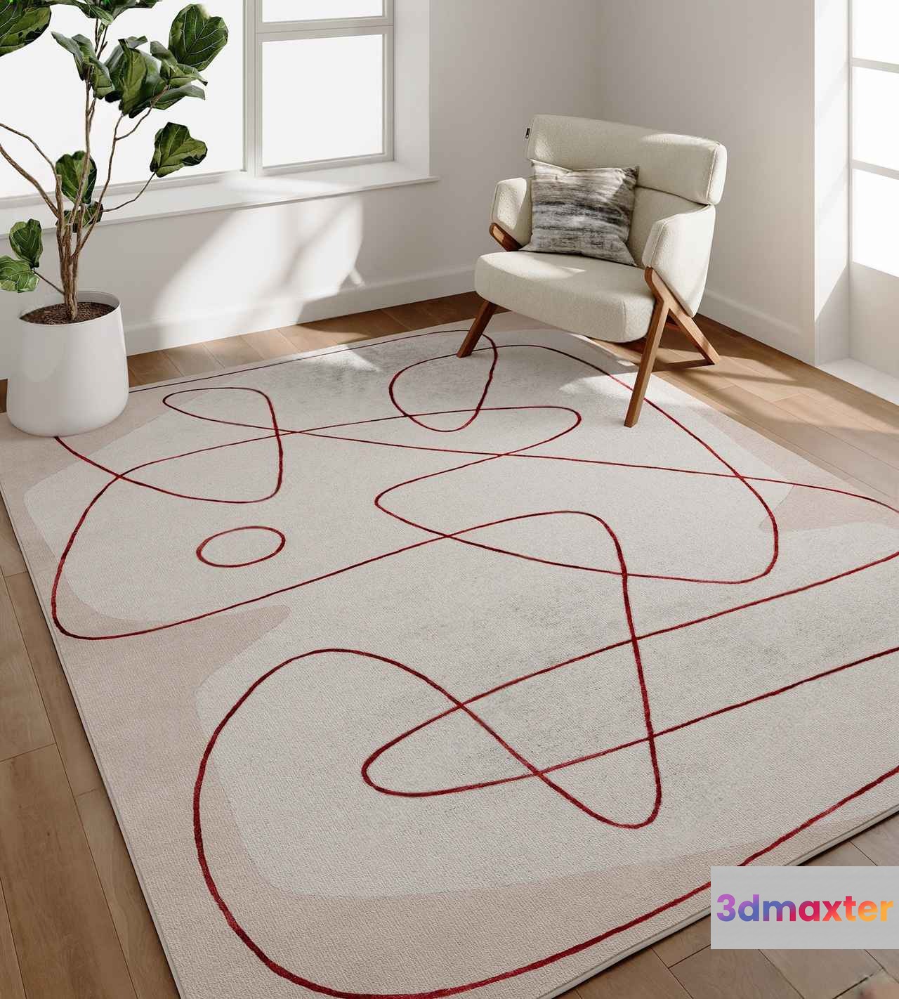 Modern Abstract Rug 3D Model - 6622 - CORONA Render