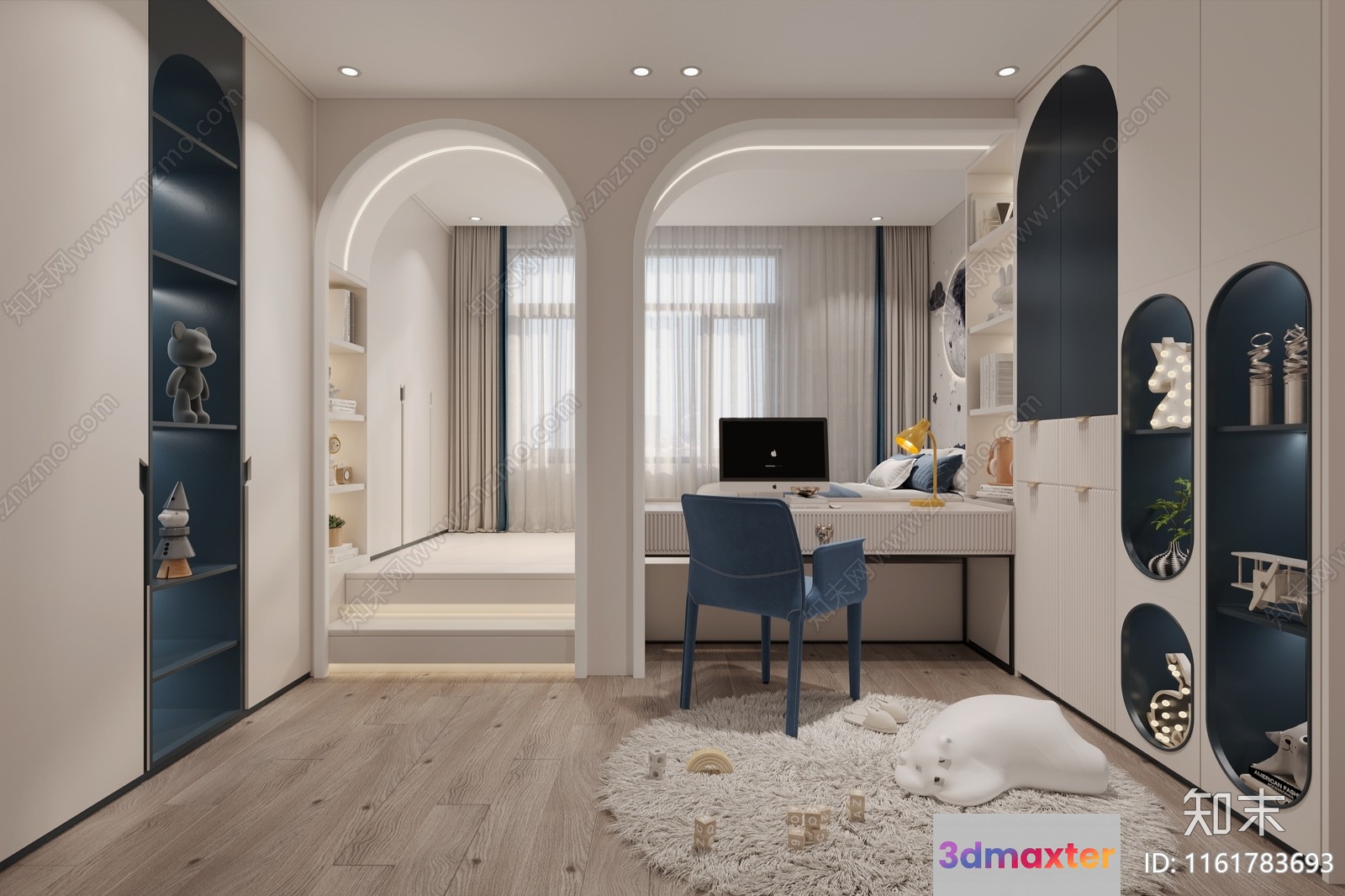 Modern Home Office 3D Model - 5459 - VRAY Render