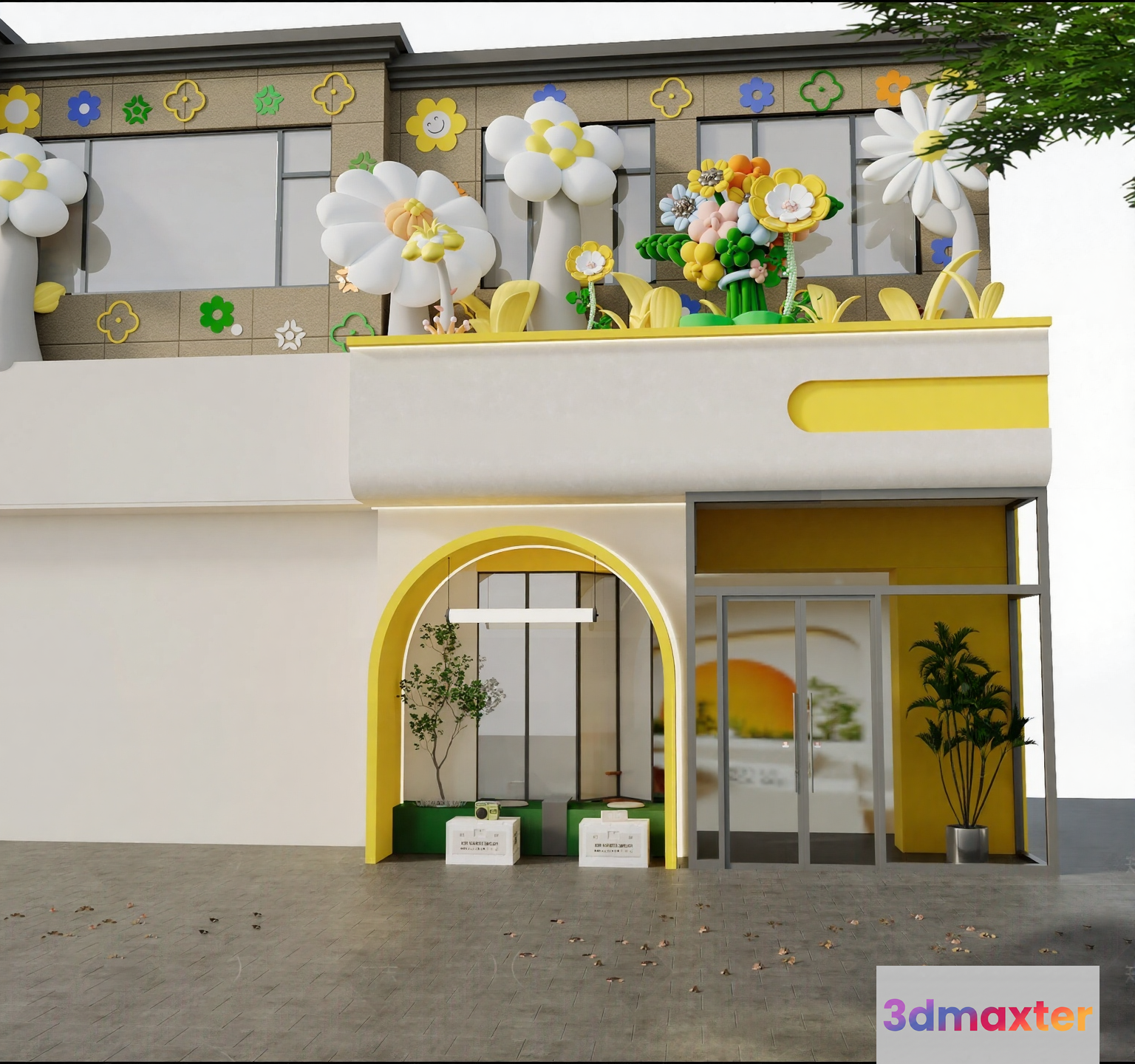 A Building With A Unique Modern Design 3D Model - 5257 - CORONA Render