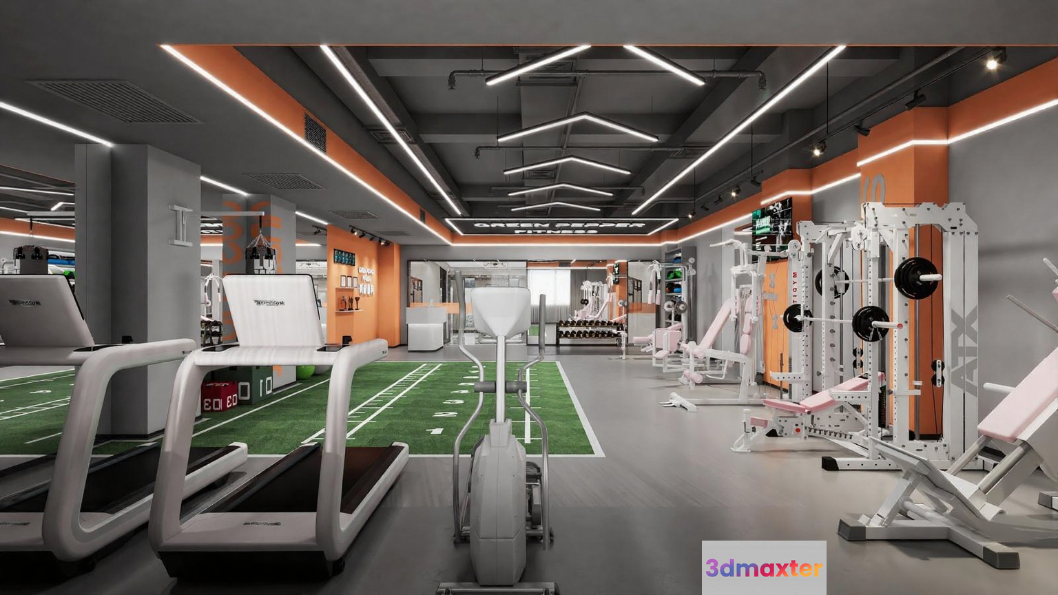 Modern Gym Equipment 3D Model - 6325 - VRAY Render