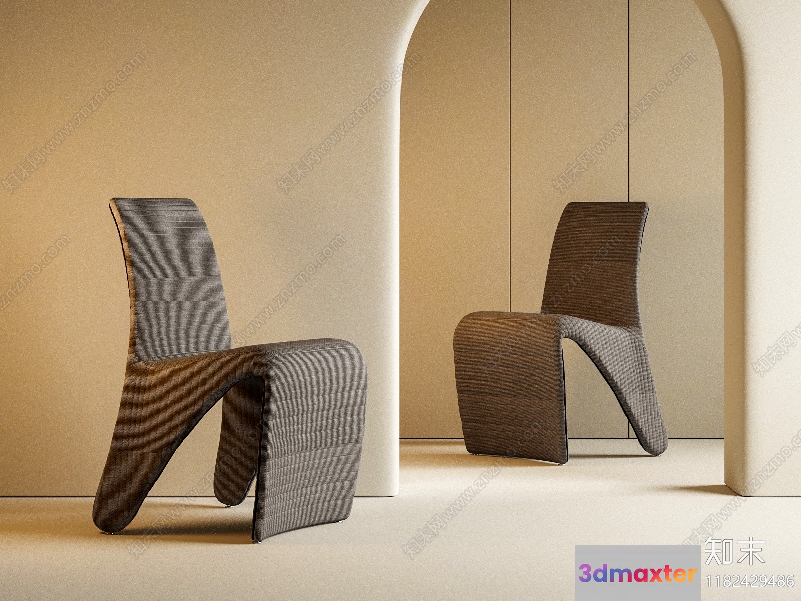 Modern Minimalist Chairs 3D Model - 5791 - VRAY Render