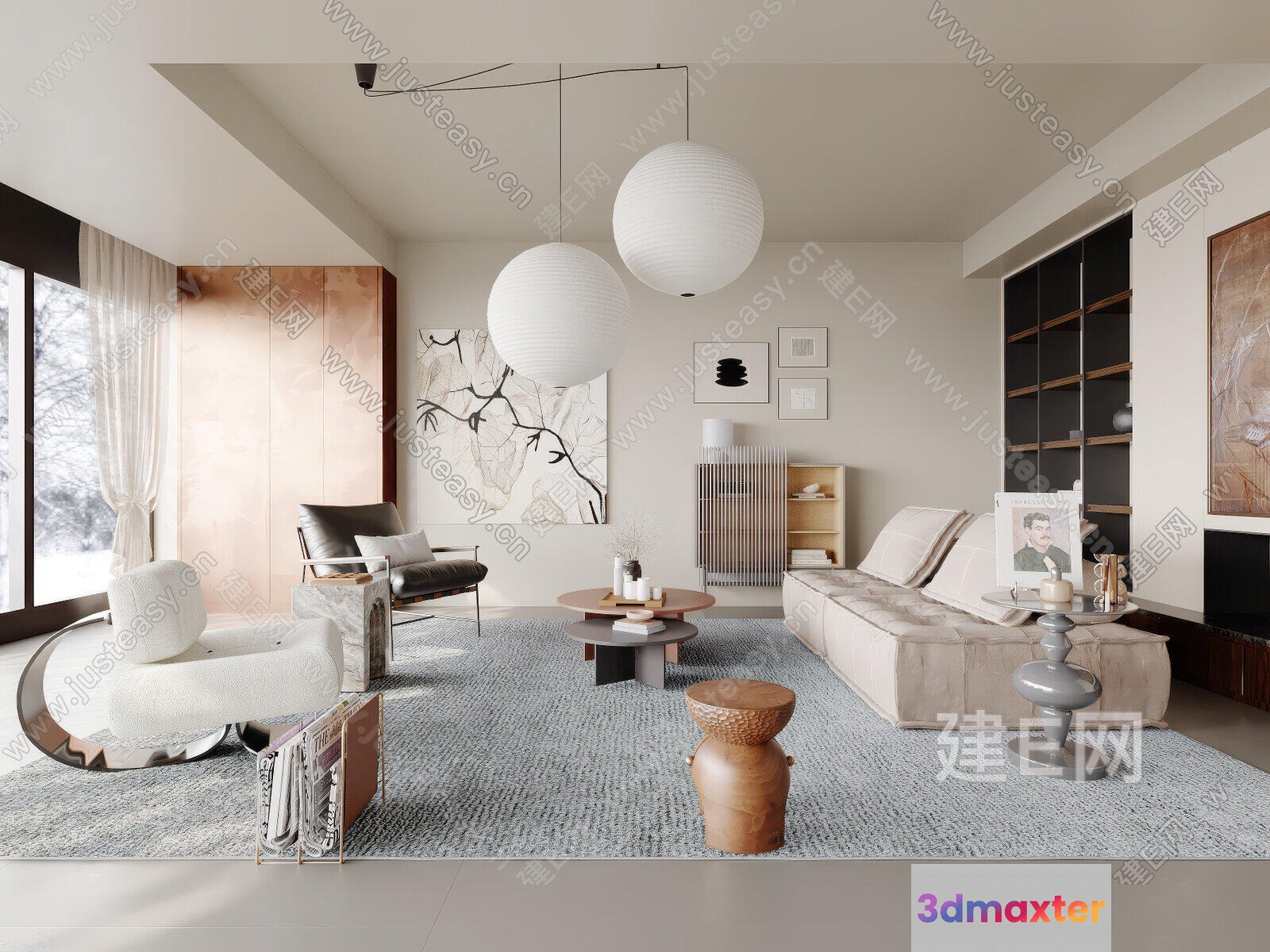 Modern Living Room 3D Model - 22137 - VRAY Render