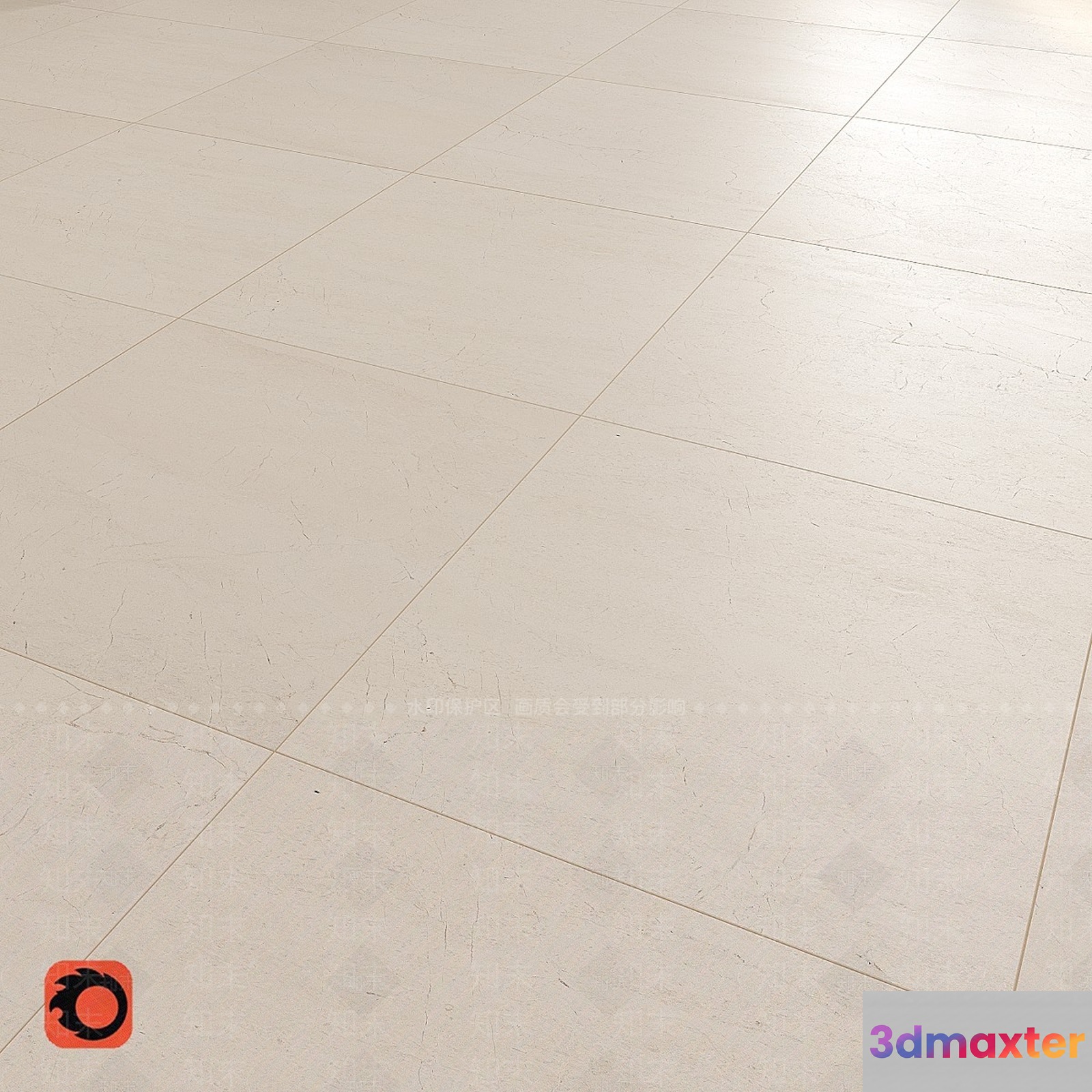 A Light-Colored Tile Floor 3D Model - 574 - VRAY Render