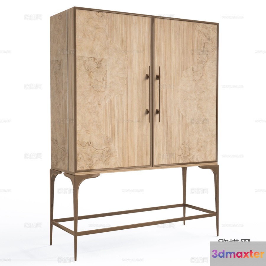 Mid-Century Style Cabinet 3D Model - 21072 - VRAY Render