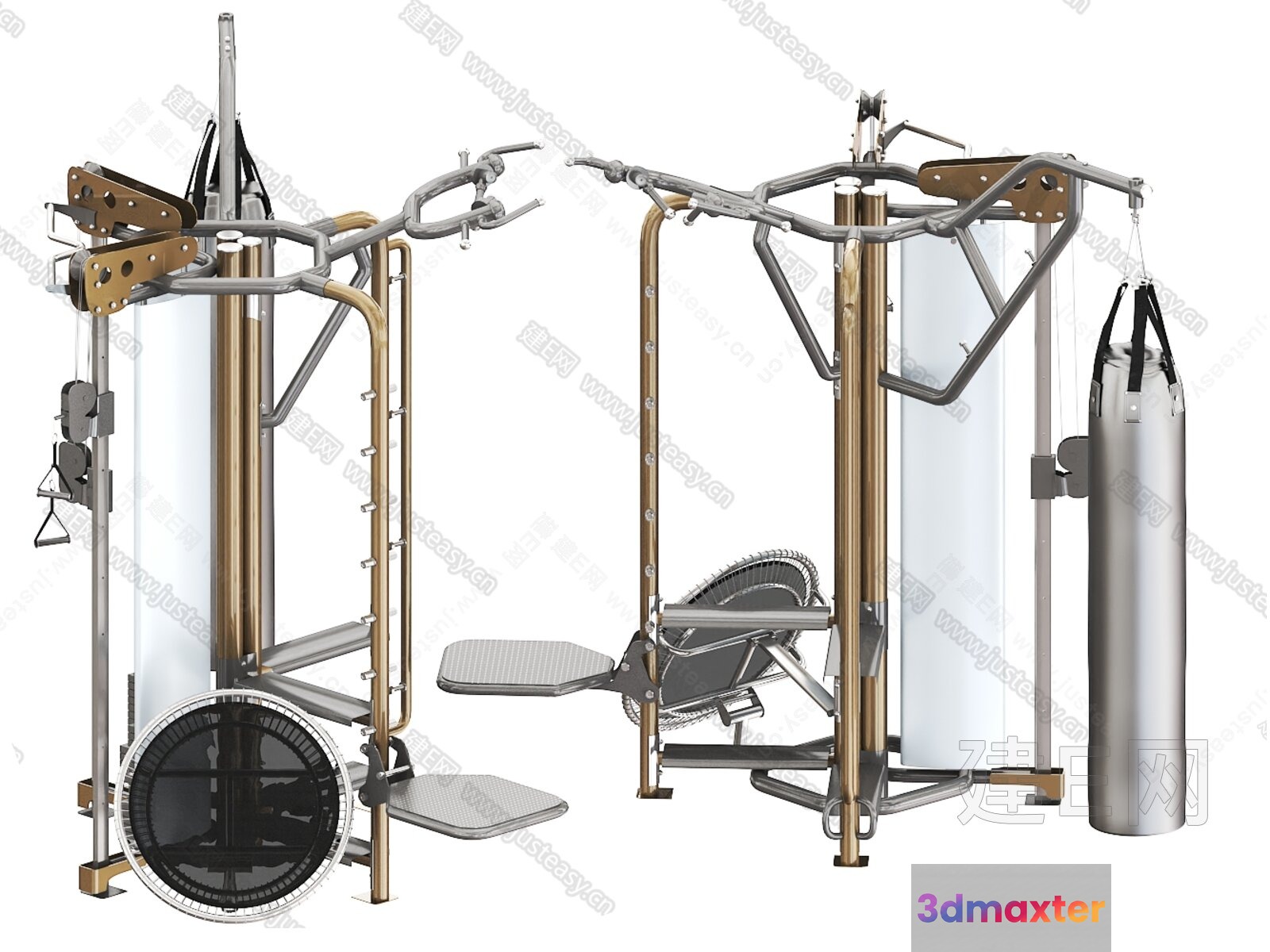 A Multi-Functional Gym Machine 3D Model - 10823 - VRAY Render