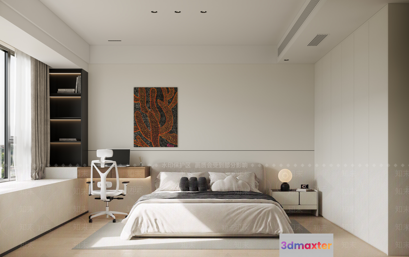 Cozy Modern Bedroom 3D Model - 1072 - VRAY Render