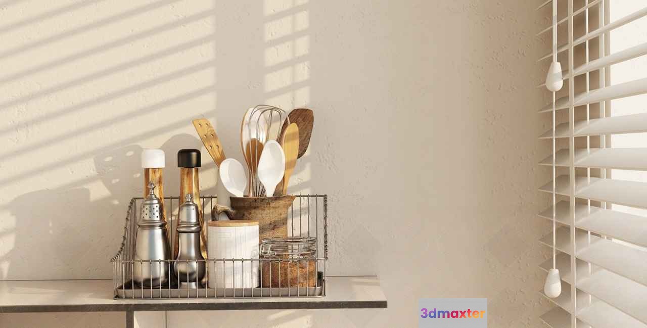 A Kitchen Utensil Holder 3D Model - 13247 - VRAY Render