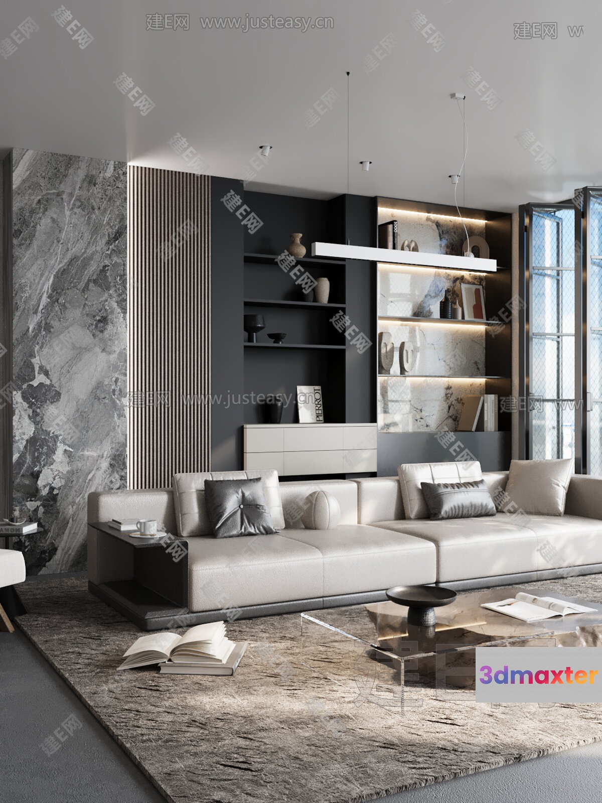 Modern Living Room 3D Model - 7114 - VRAY Render