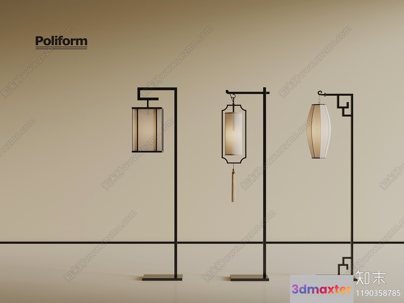 Modern Hanging Lights 3D Model - 13076 - VRAY Render