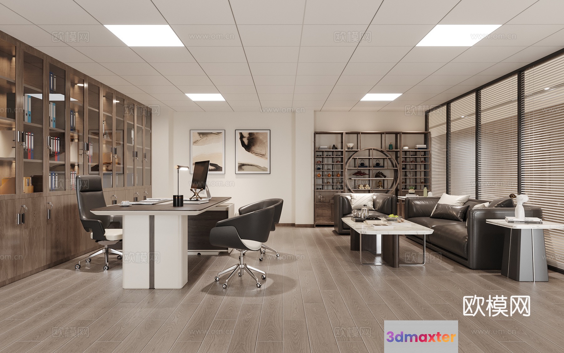 Modern Office Space 3D Model - 19804 - VRAY Render