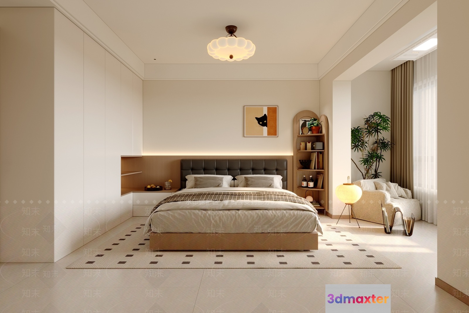 Modern Bedroom Design 3D Model - 7342 - VRAY Render