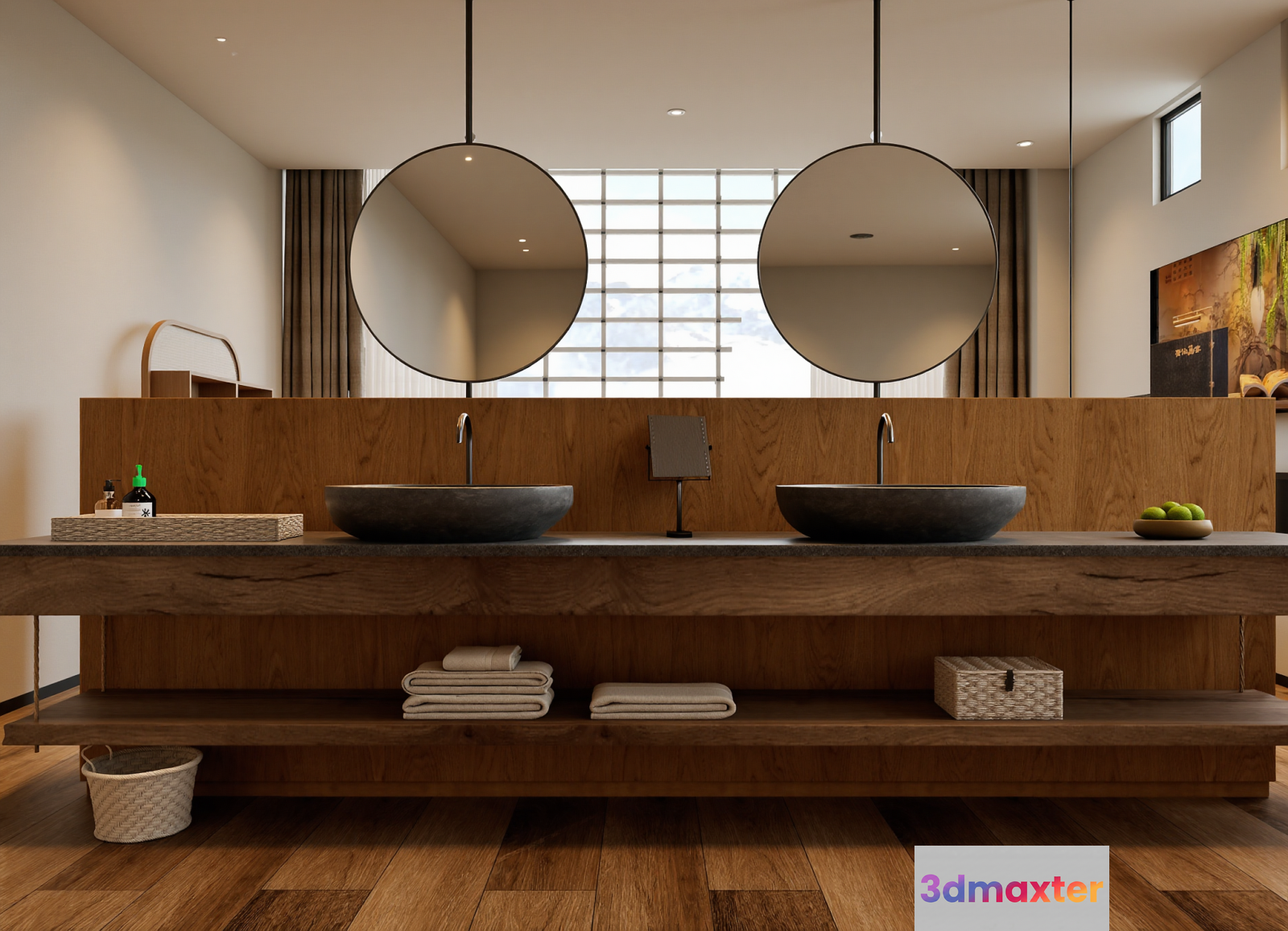 Double Sink Vanity 3D Model - 7601 - VRAY Render