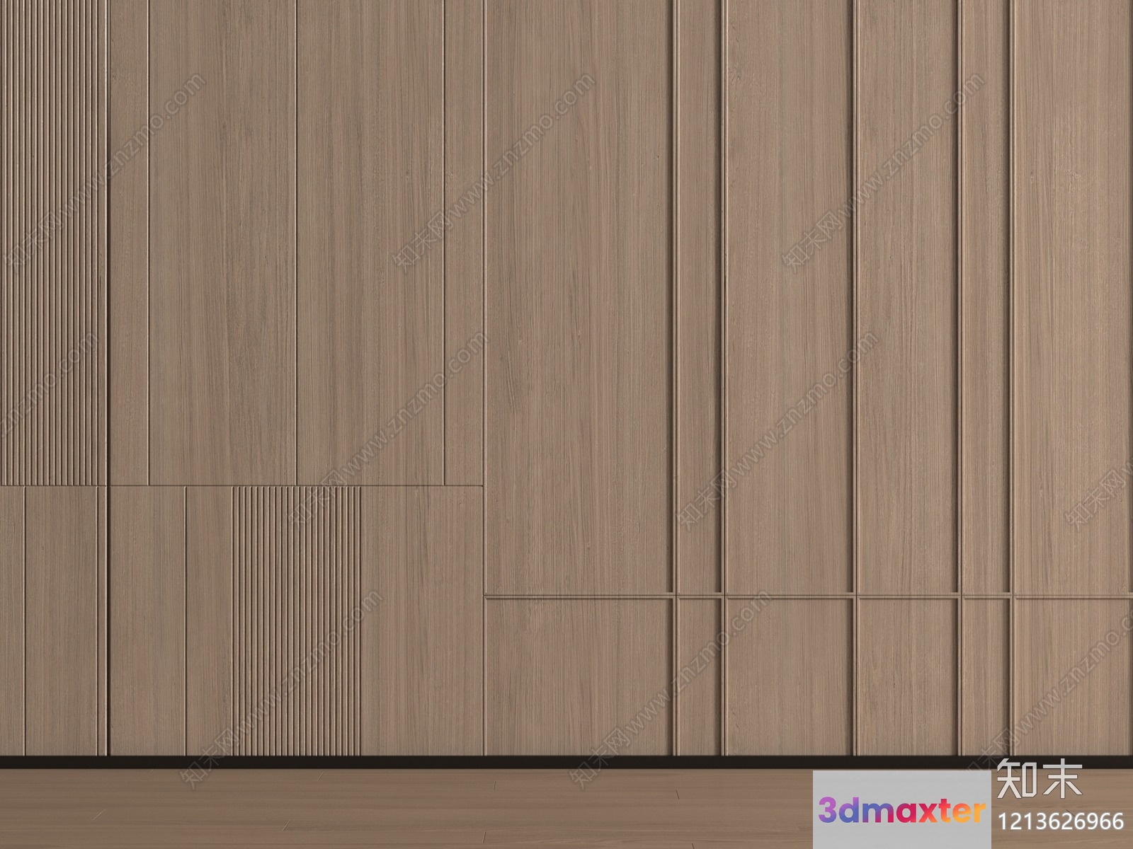 Wooden Wall Paneling 3D Model - 5237 - VRAY Render