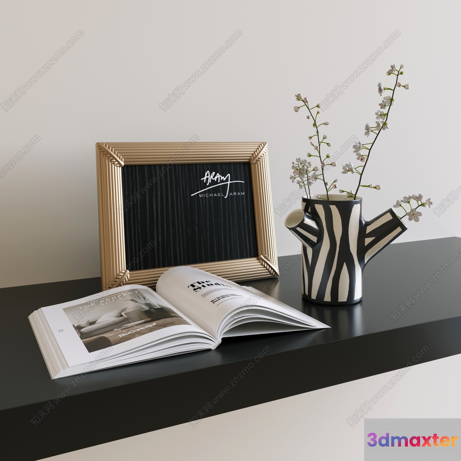 A Decorative Shelf 3D Model - 17282 - VRAY Render
