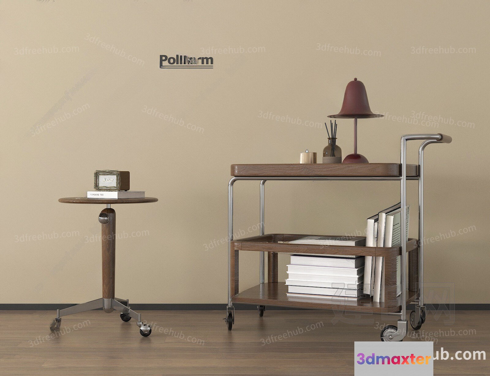 Mid-Century Modern Decor 3D Model - 19643 - VRAY Render