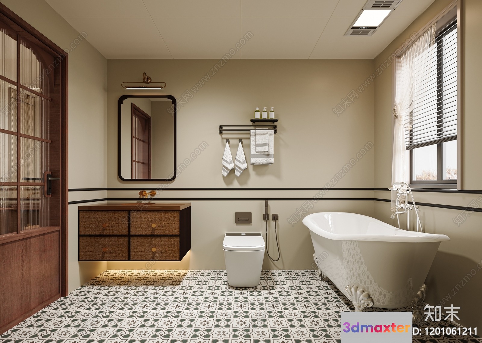 Modern Bathroom Design 3D Model - 18276 - VRAY Render