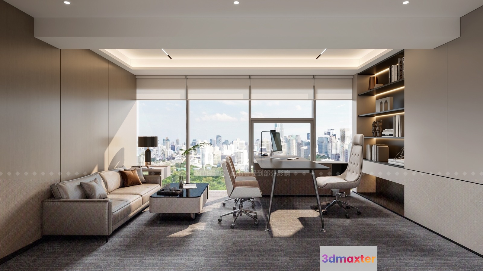 Modern Office Space 3D Model - 9099 - VRAY Render