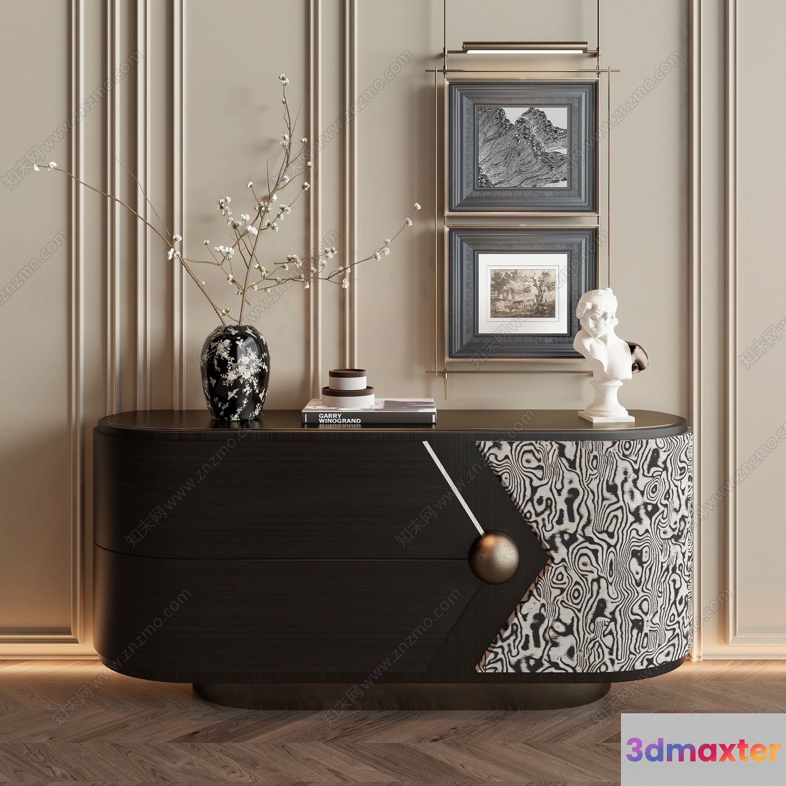 Modern Decorated Dresser 3D Model - 19749 - VRAY Render