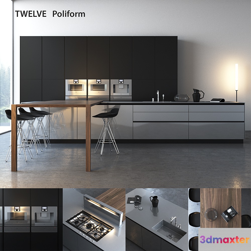 Modern Kitchen Design 3D Model - 21095 - VRAY Render