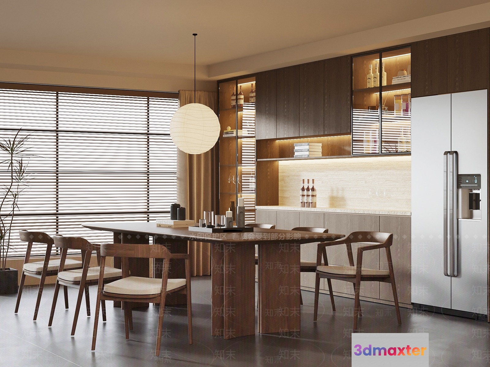 Modern Kitchen Space 3D Model - 10917 - VRAY Render