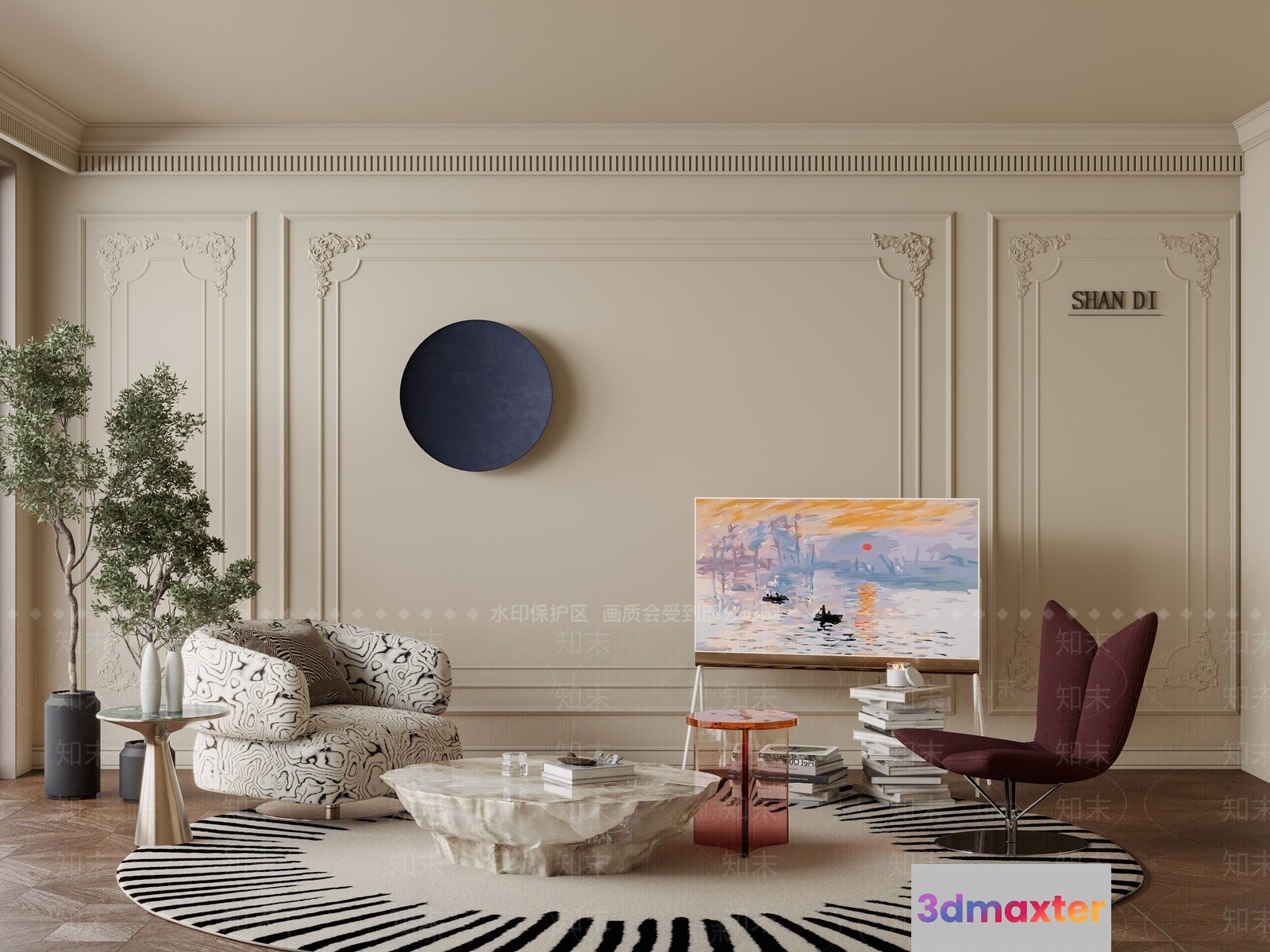 Modern Living Room 3D Model - 11644 - CORONA Render