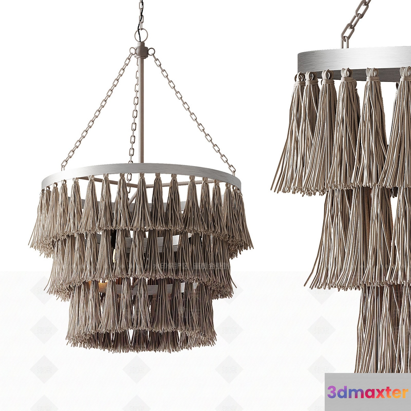 A Light Fixture With Tassels 3D Model - 8870 - VRAY Render