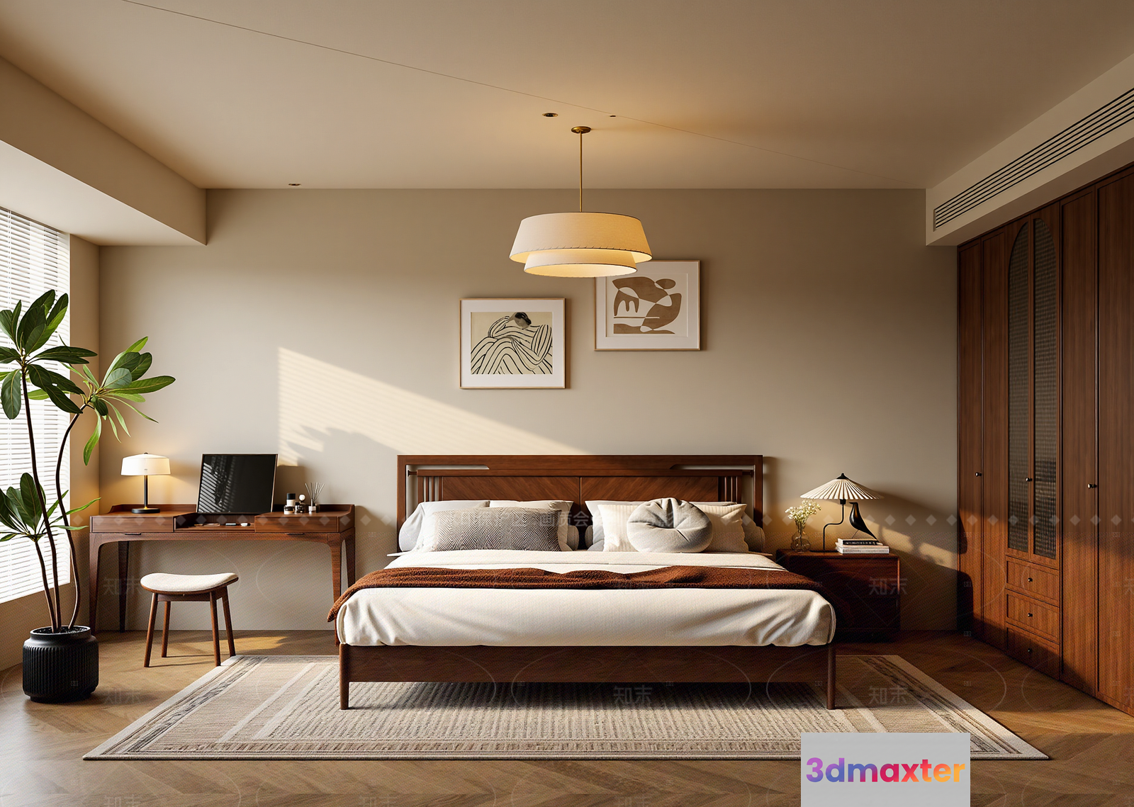 Cozy Bedroom 3D Model - 6611 - VRAY Render