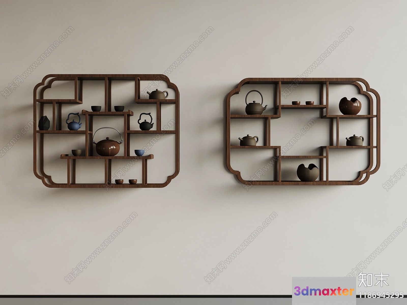 Modern Wood Shelves 3D Model - 16269 - VRAY Render