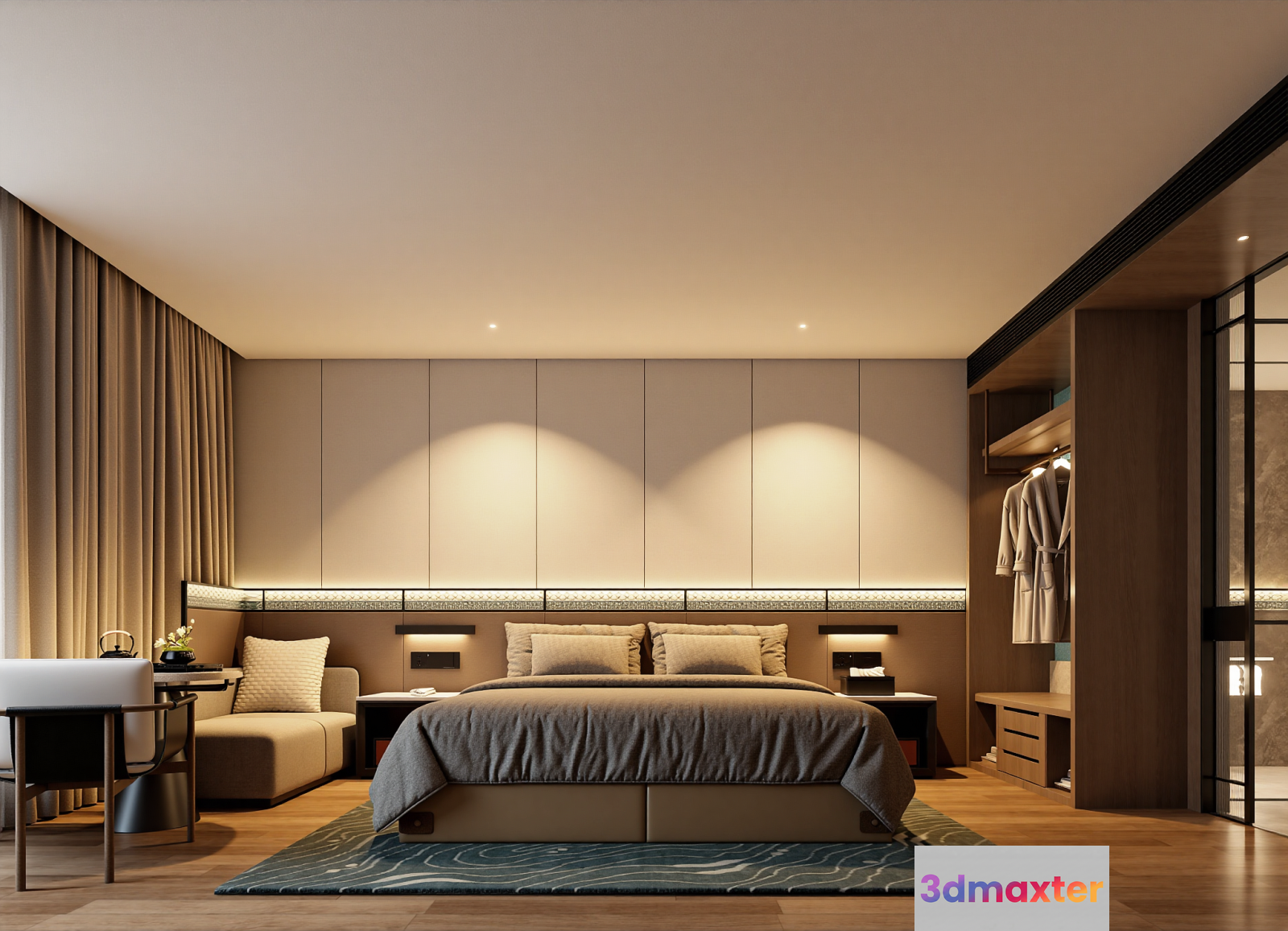 Modern Hotel Room 3D Model - 14770 - VRAY Render