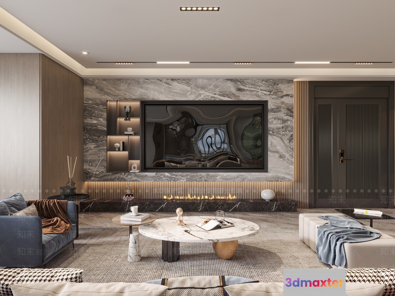 Modern Living Room 3D Model - 11231 - VRAY Render