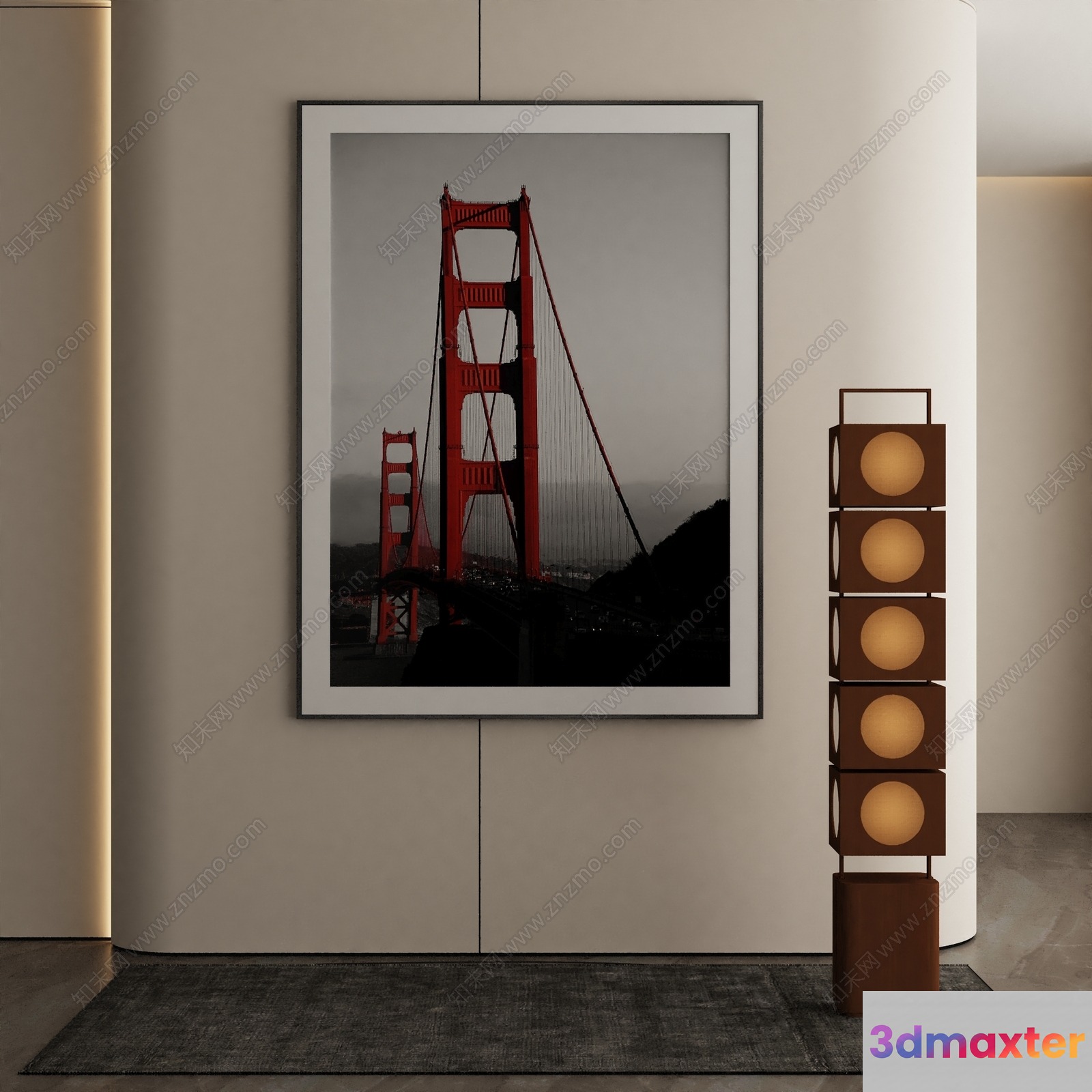 Modern Living Room 3D Model - 9820 - VRAY Render