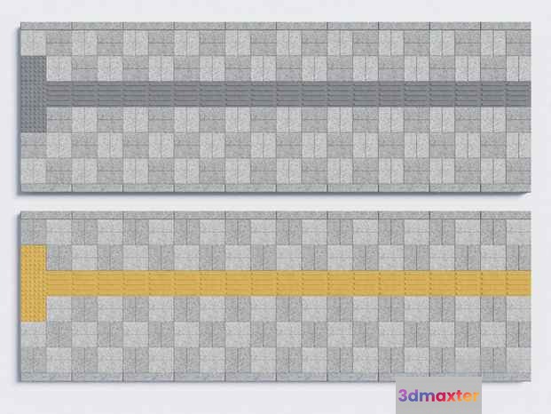 Grey And Yellow Wall Art 3D Model - 6020 - VRAY Render