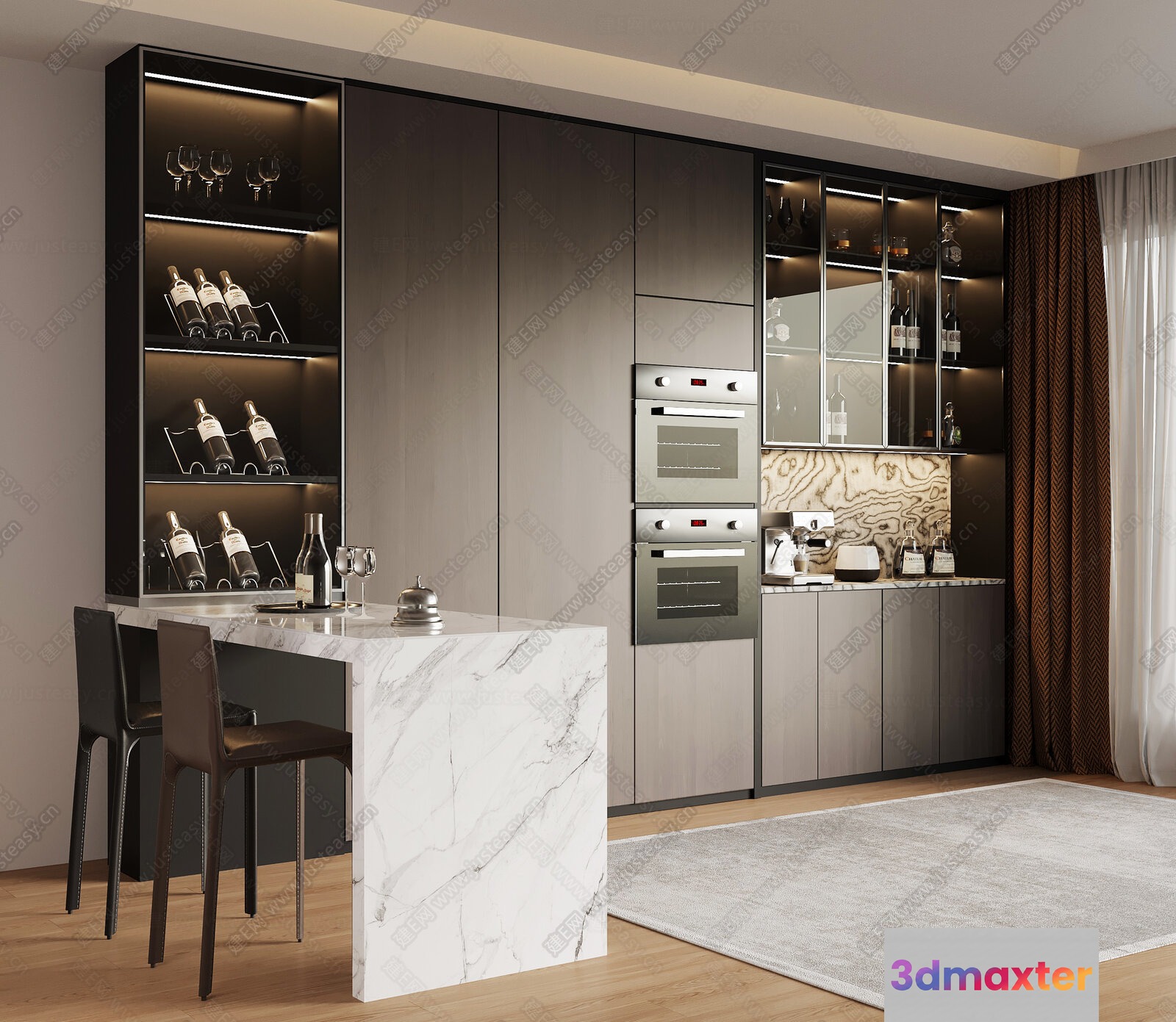 Modern Kitchen Interior 3D Model - 21709 - VRAY Render