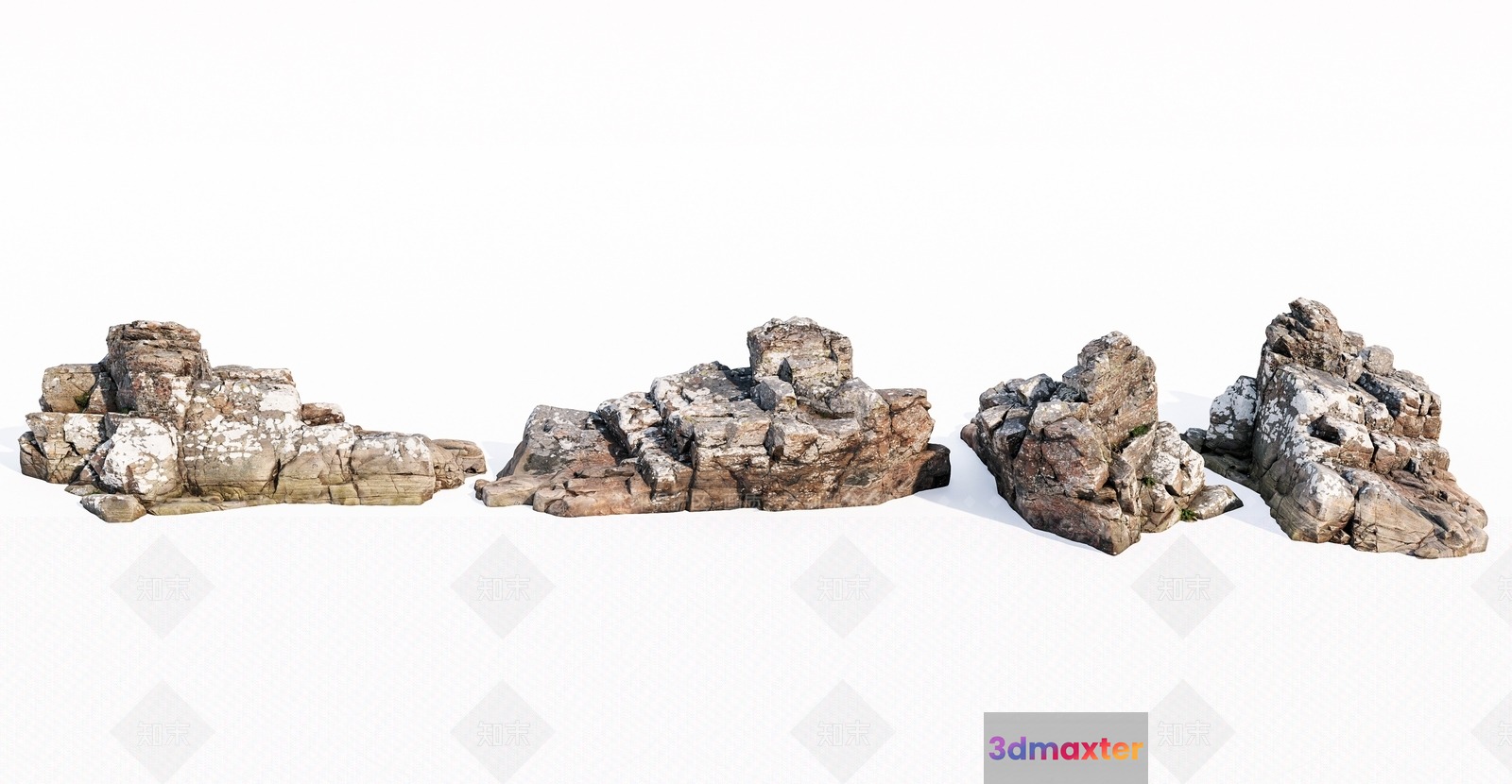 Three Large Rocks 3D Model - 16377 - VRAY Render