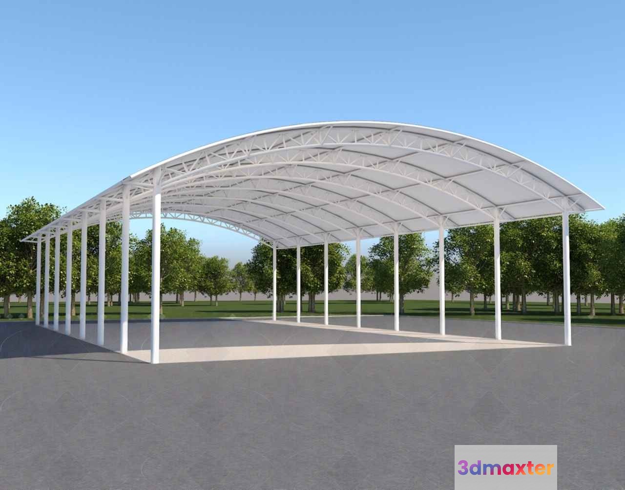 A White Metal Structure 3D Model - 12102 - VRAY Render