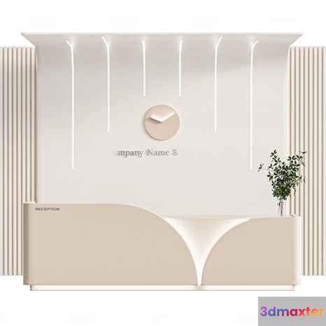 Minimalist Reception Desk 3D Model - 3643 - CORONA Render