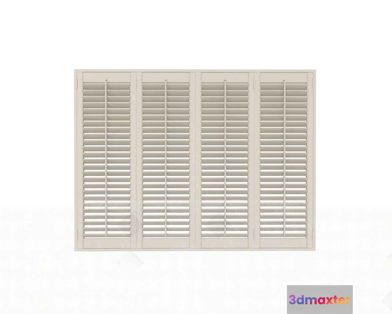 A Window With White Blinds 3D Model - 16219 - VRAY Render