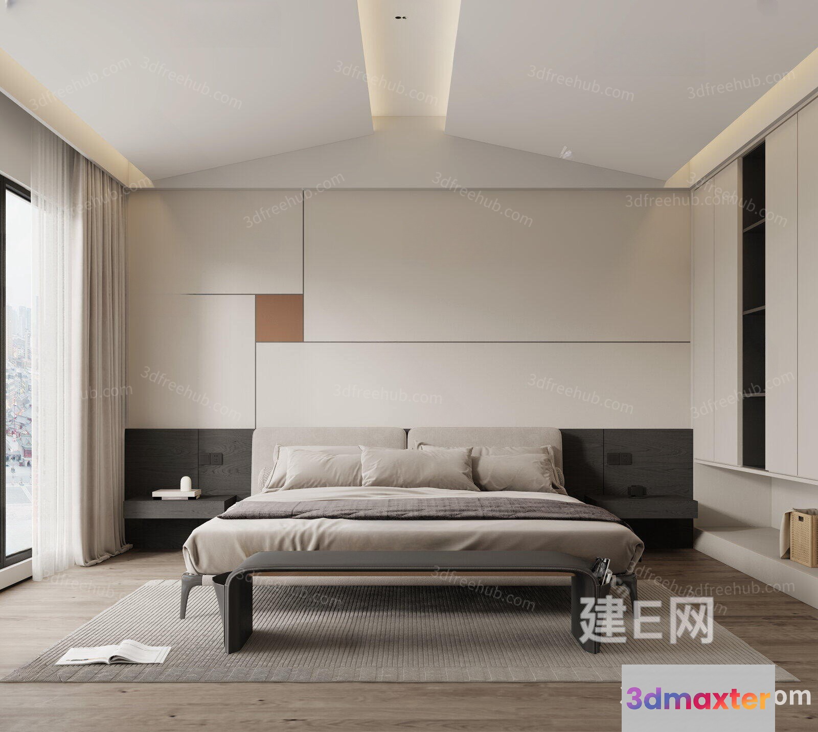 Cozy Bedroom 3D Model - 22229 - VRAY Render