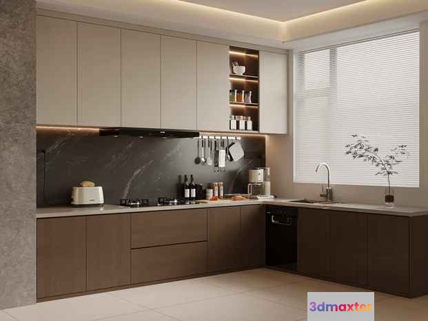 Modern Kitchen 3D Model - 19489 - VRAY Render