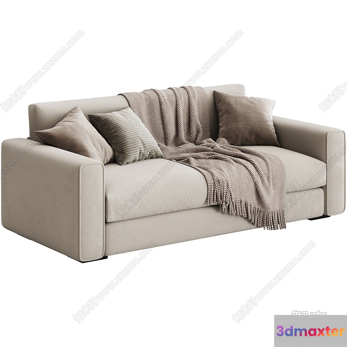 A Beige Couch 3D Model - 15866 - VRAY Render