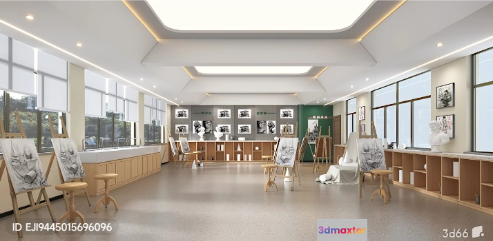 An Empty Art Studio 3D Model - 13149 - VRAY Render