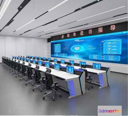 A Large Room With A Long Table And Chairs Likely An Office Or Conference 3D Model - 13295 - VRAY Render
