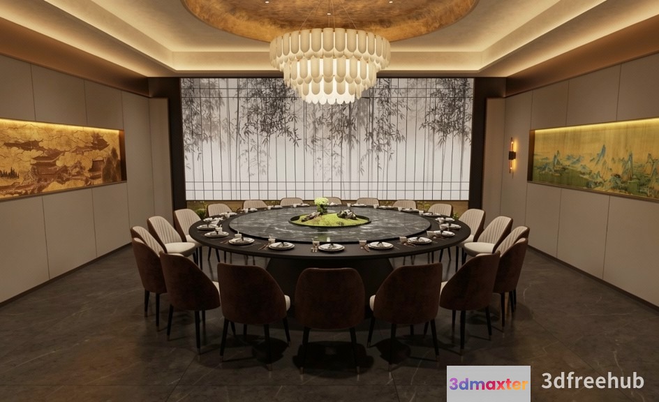 Large Dining Room 3D Model - 21083 - VRAY Render
