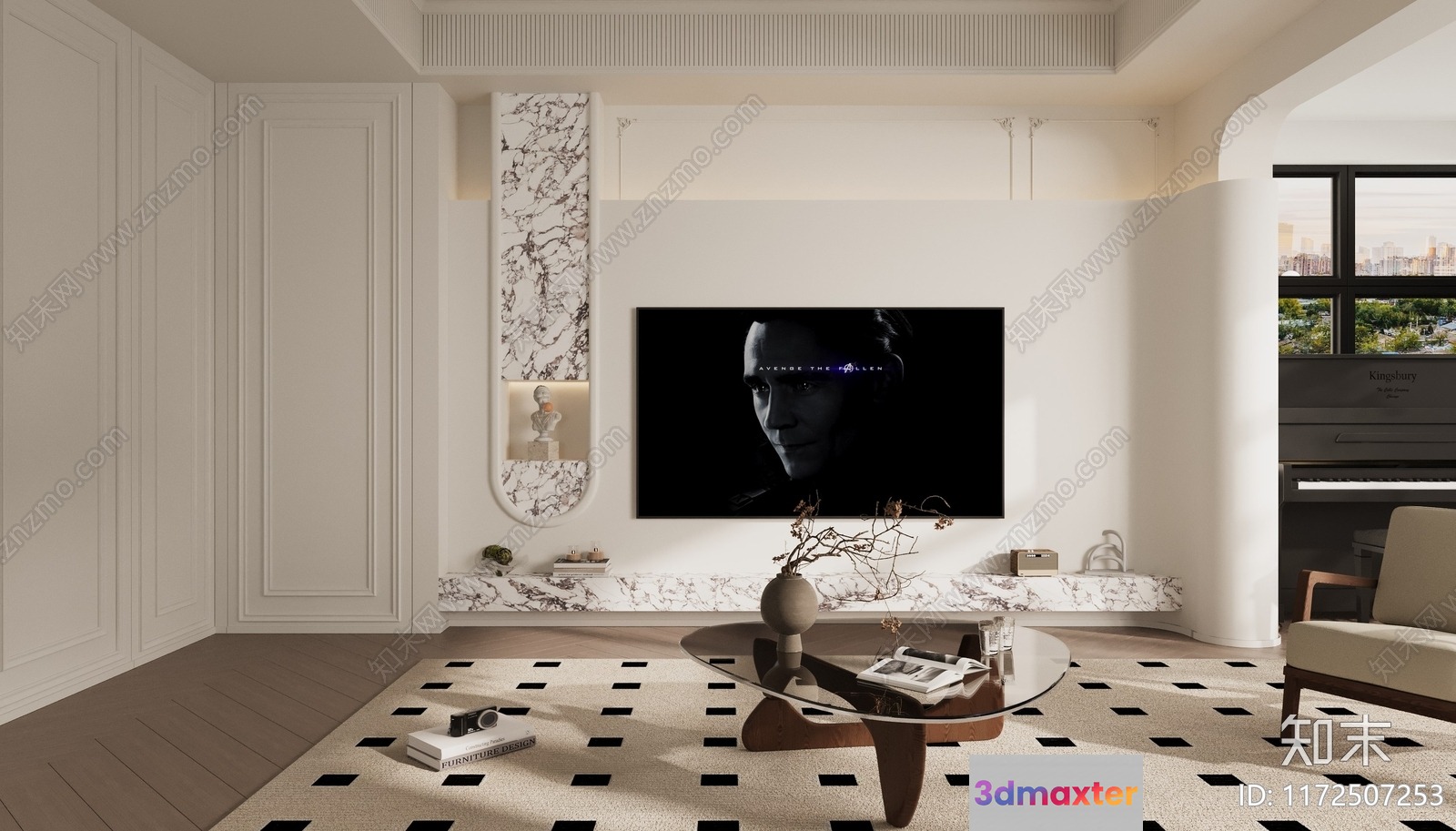 Modern Living Room 3D Model - 17507 - CORONA Render
