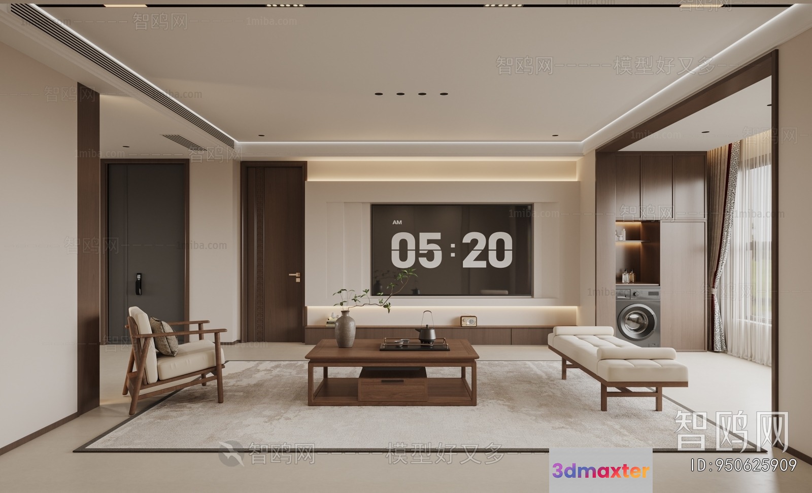 Modern Living Room 3D Model - 4079 - VRAY Render