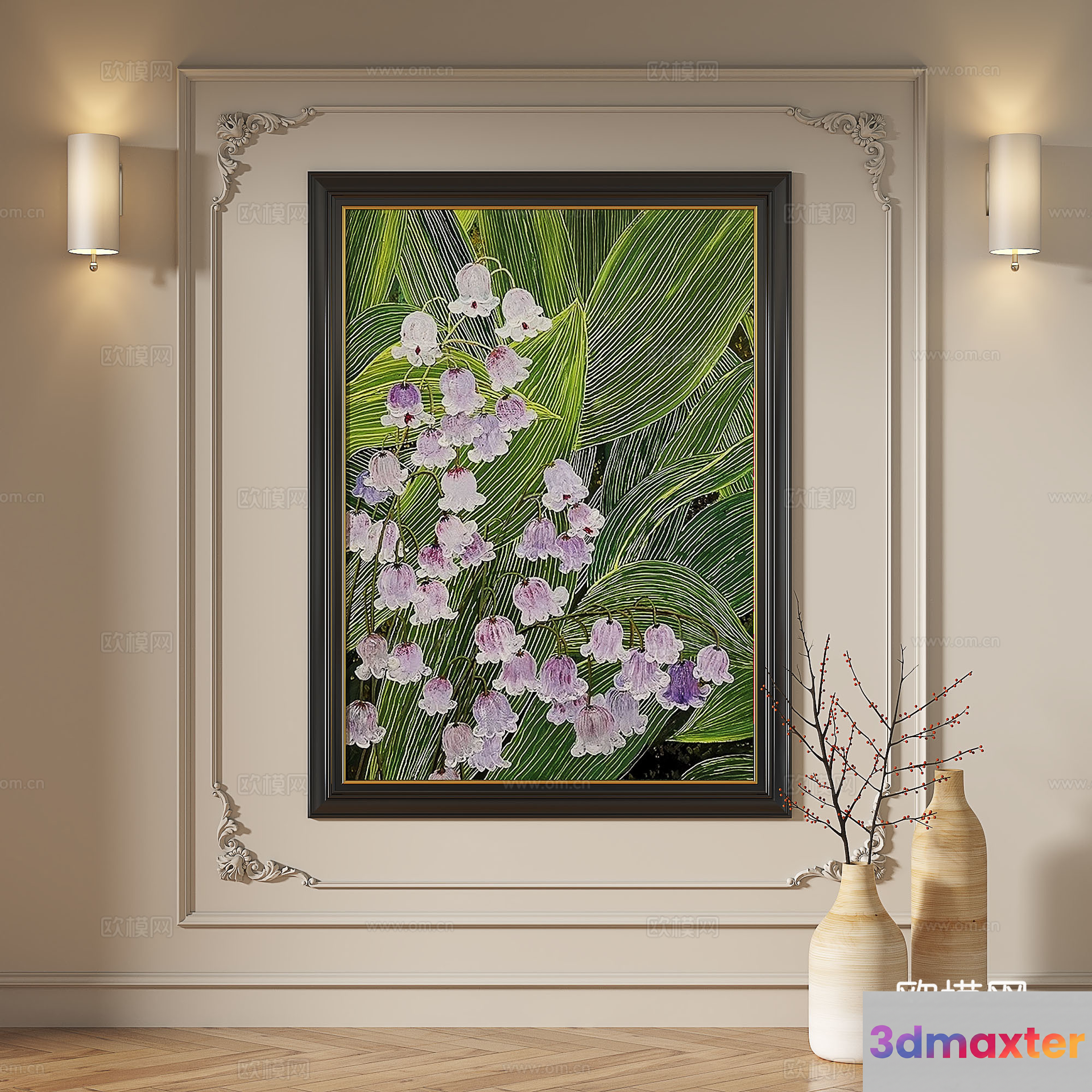 Modern Artwork 3D Model - 16340 - VRAY Render