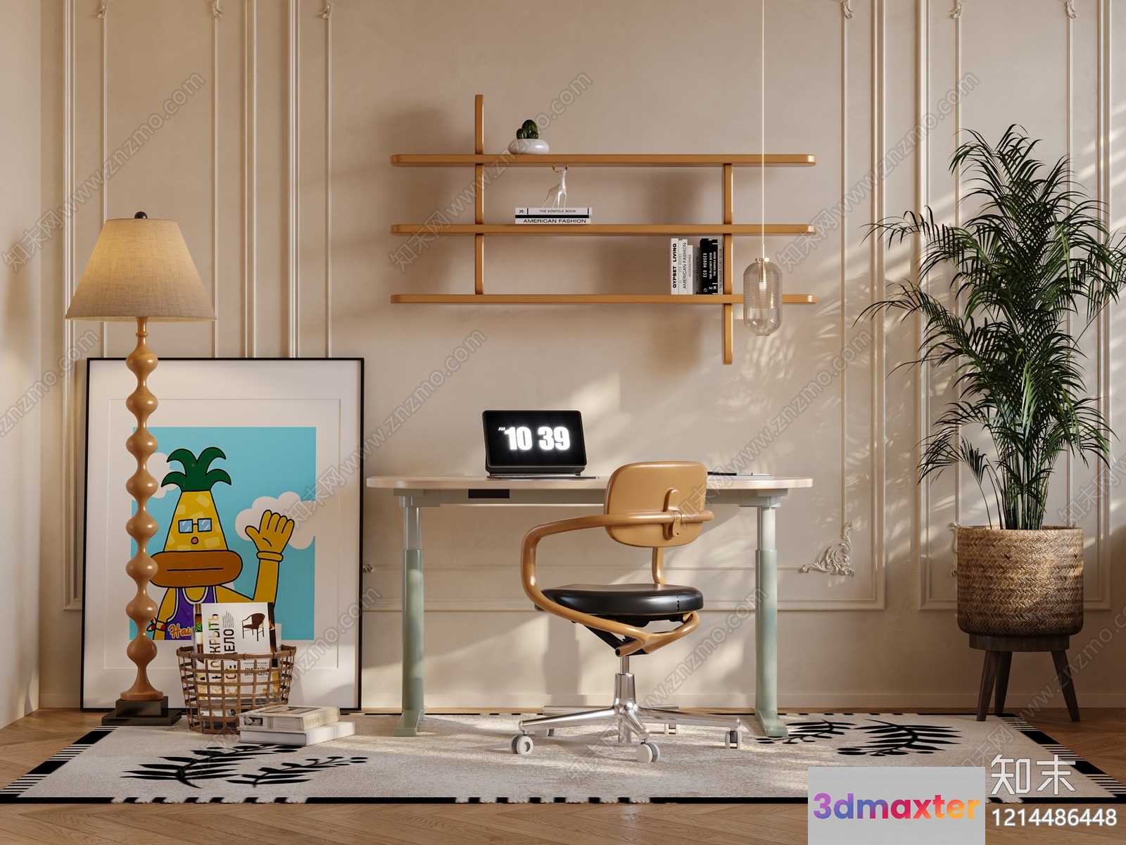 Cozy Home Office 3D Model - 9898 - VRAY Render